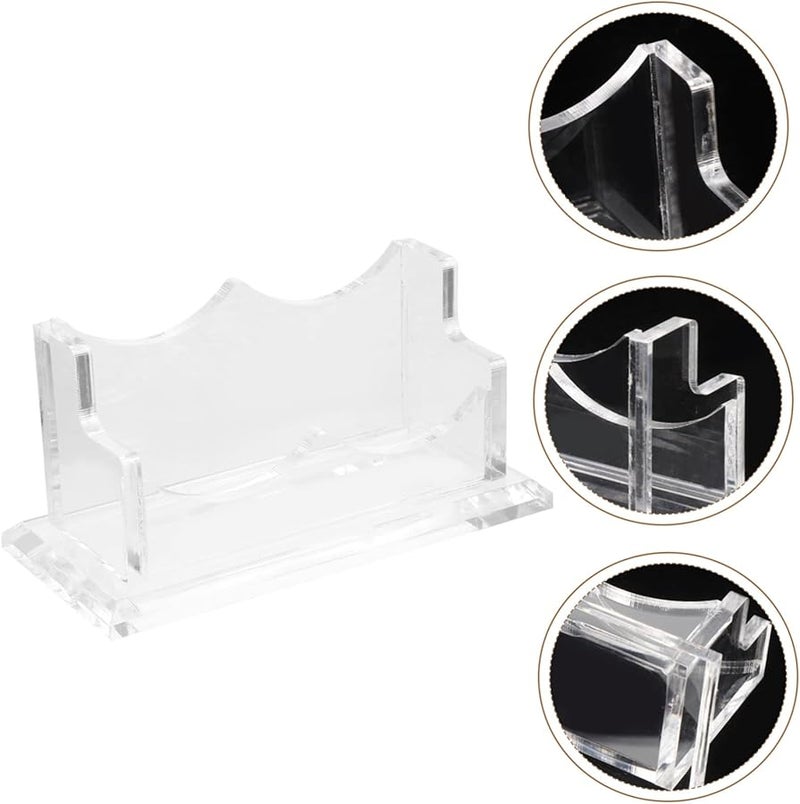 Veemoon Transparent Business Card Holder Organizer Sleek Modern Desk Display Stand - Image 5
